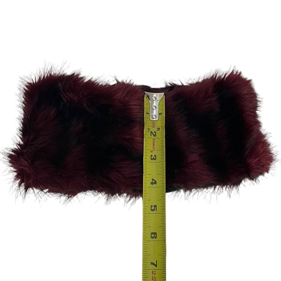 Aldo faux fur infinity black & wine color cozy cold weather head band ear cover - Picture 8 of 13